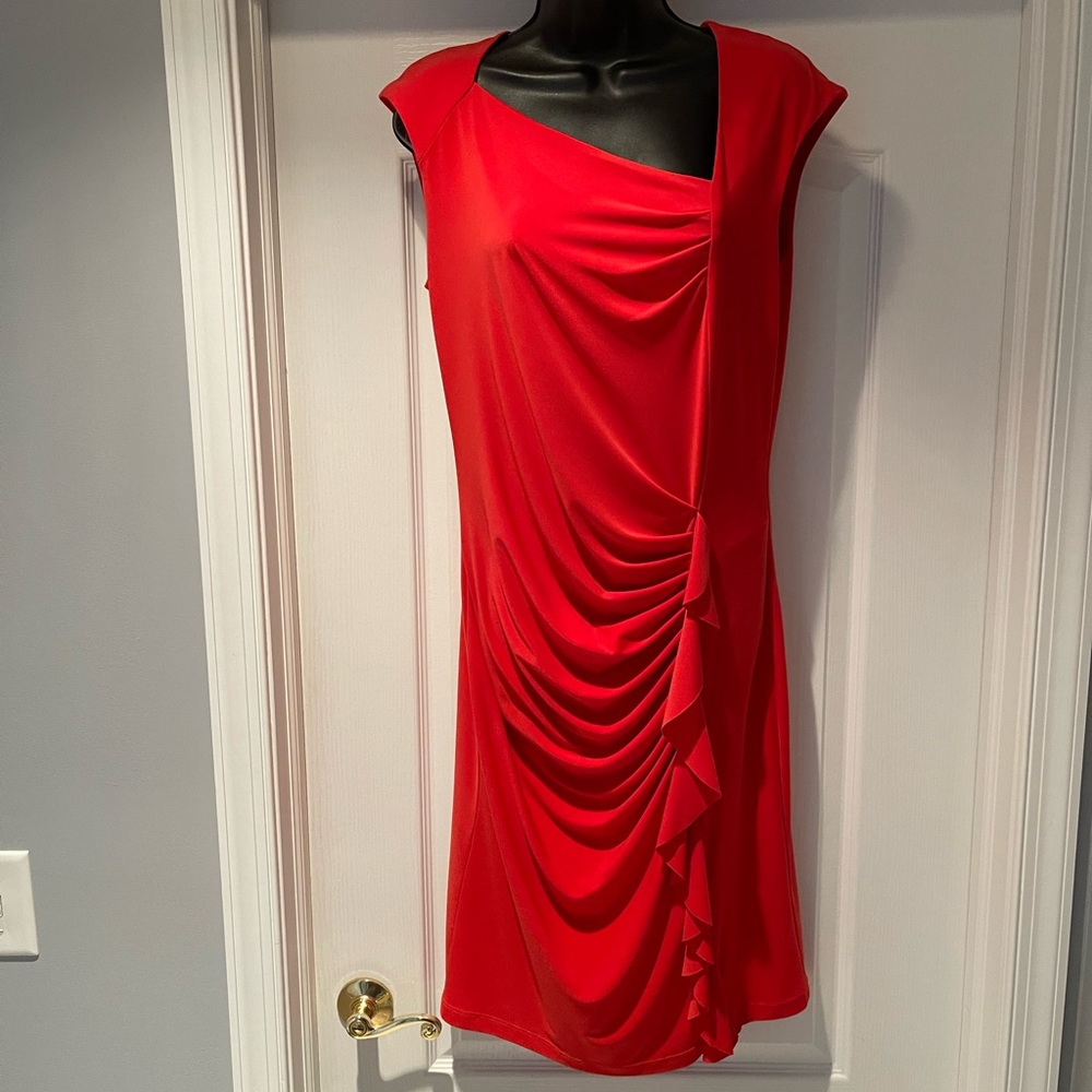 Frank Lyman, dark orange red dress